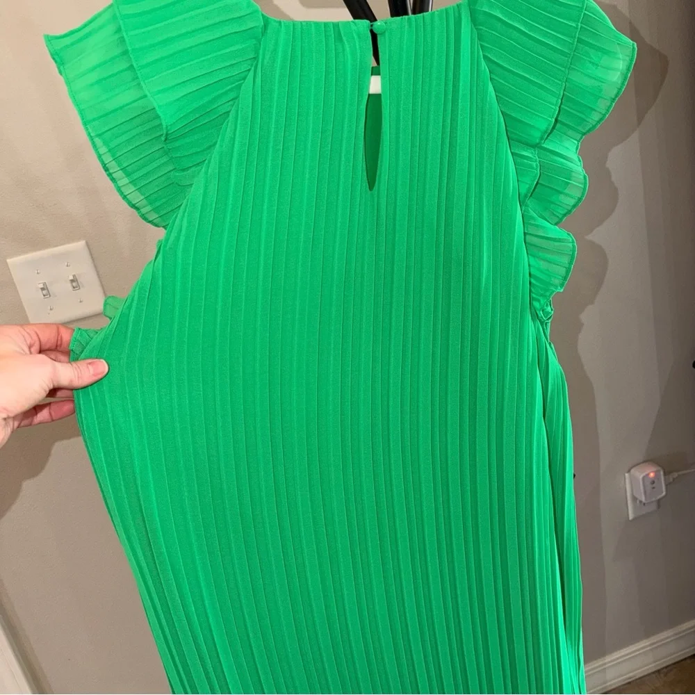 NWT - Green Pleated Dress - Size S - Picture 4 of 6